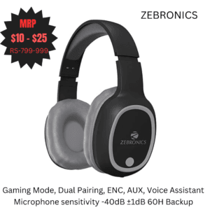 ZEBRONIC Thunder Bluetooth 5.3 wireless headphones