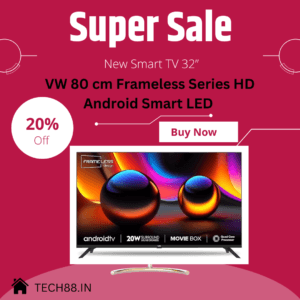 VW 80 cm (32 inches) Frameless Series HD Ready Android Smart LED TV