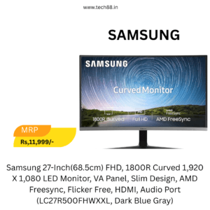 Samsung FHD 27 Inches Smart Monitor with Curved Display 1800r